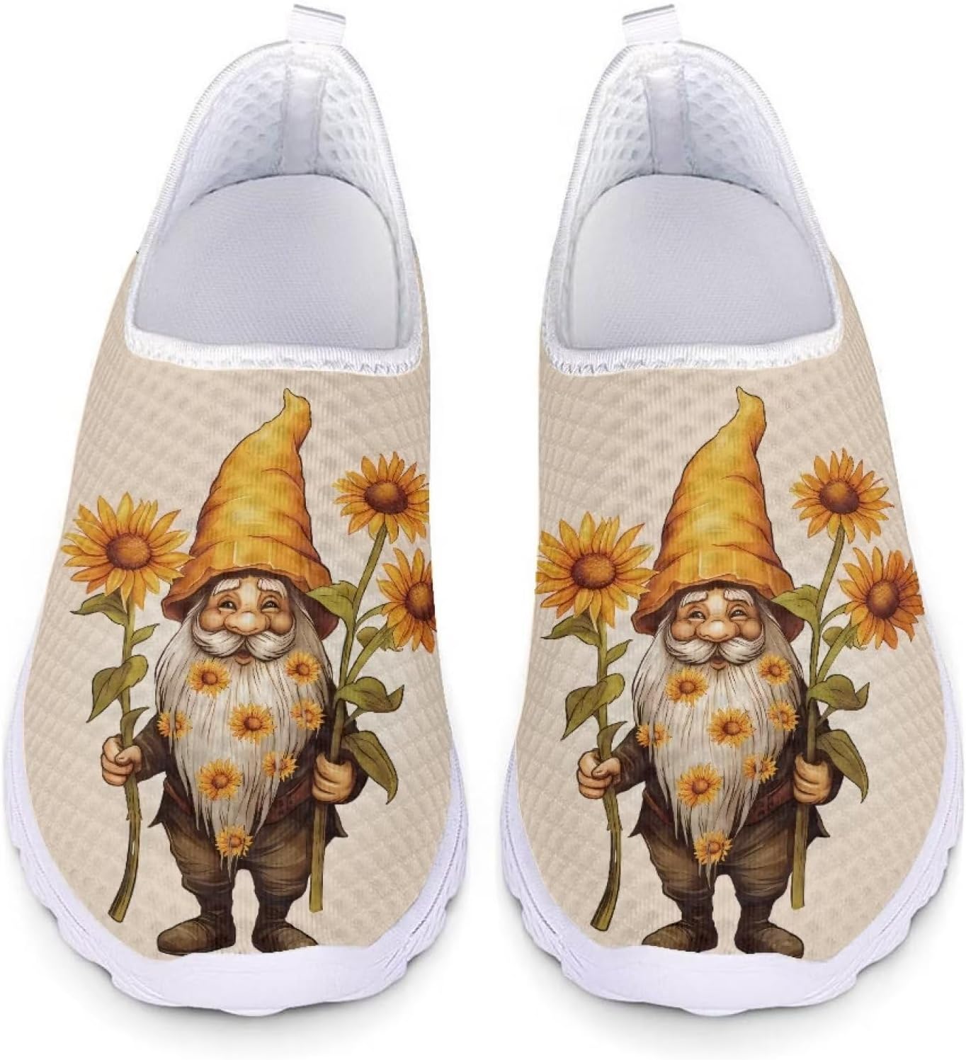 

Дышащие кроссовки из сетки для мужчин и женщин, на пятке, для бега и тренировок, на все сезоны Xixirimido, Sunflower Gnome