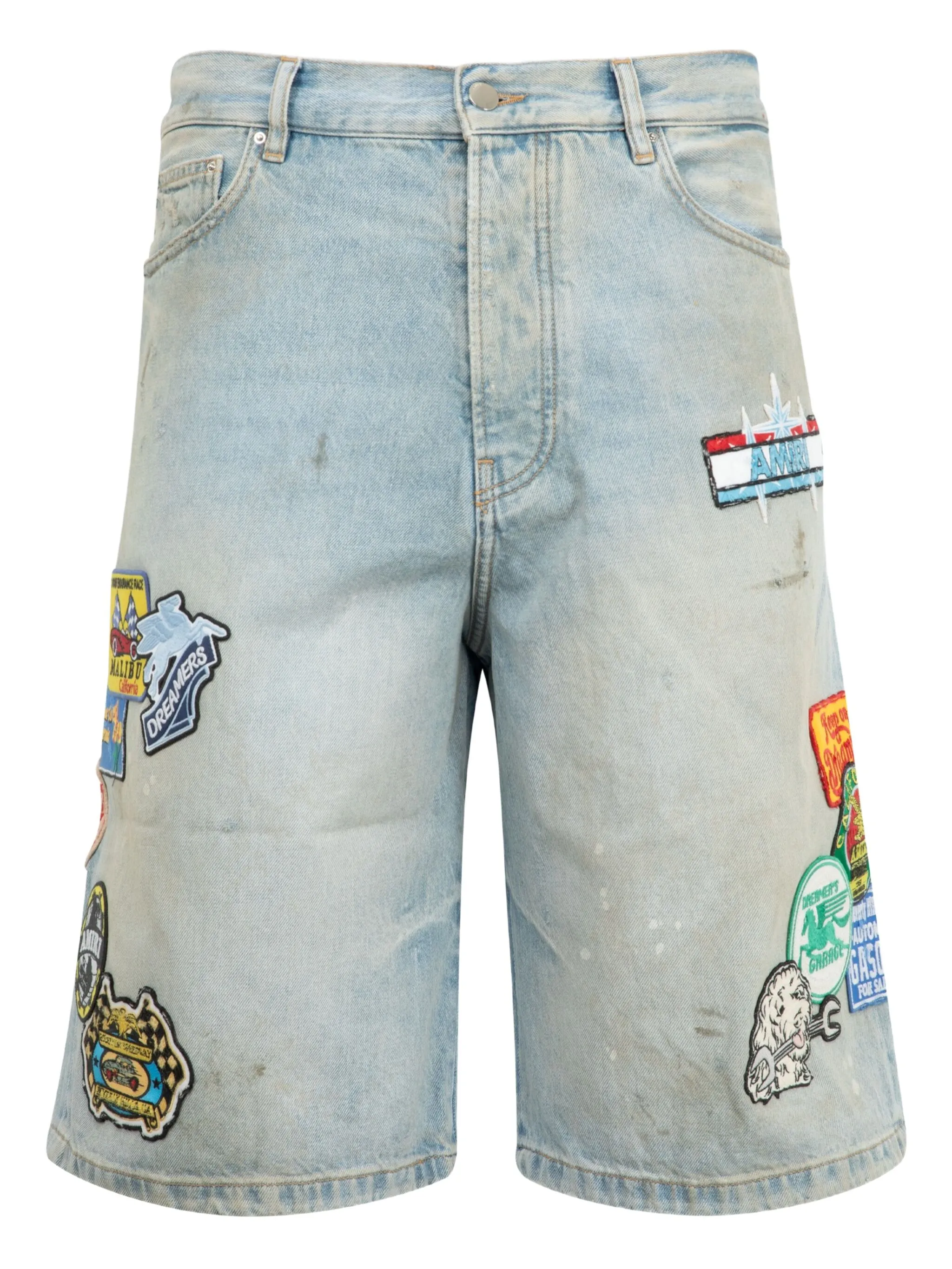 

Джинсовые шорты с нашивкой Amiri, синий