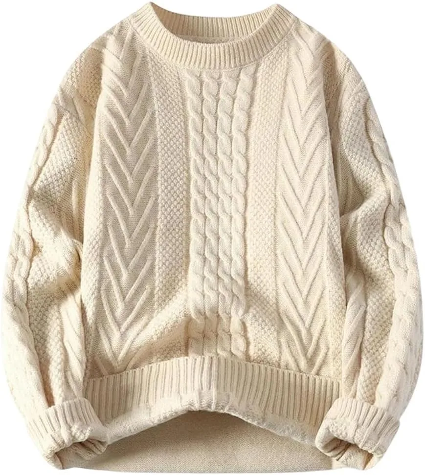 

Мужской свитер на осень-зиму из утепленного флиса, свободный и теплый