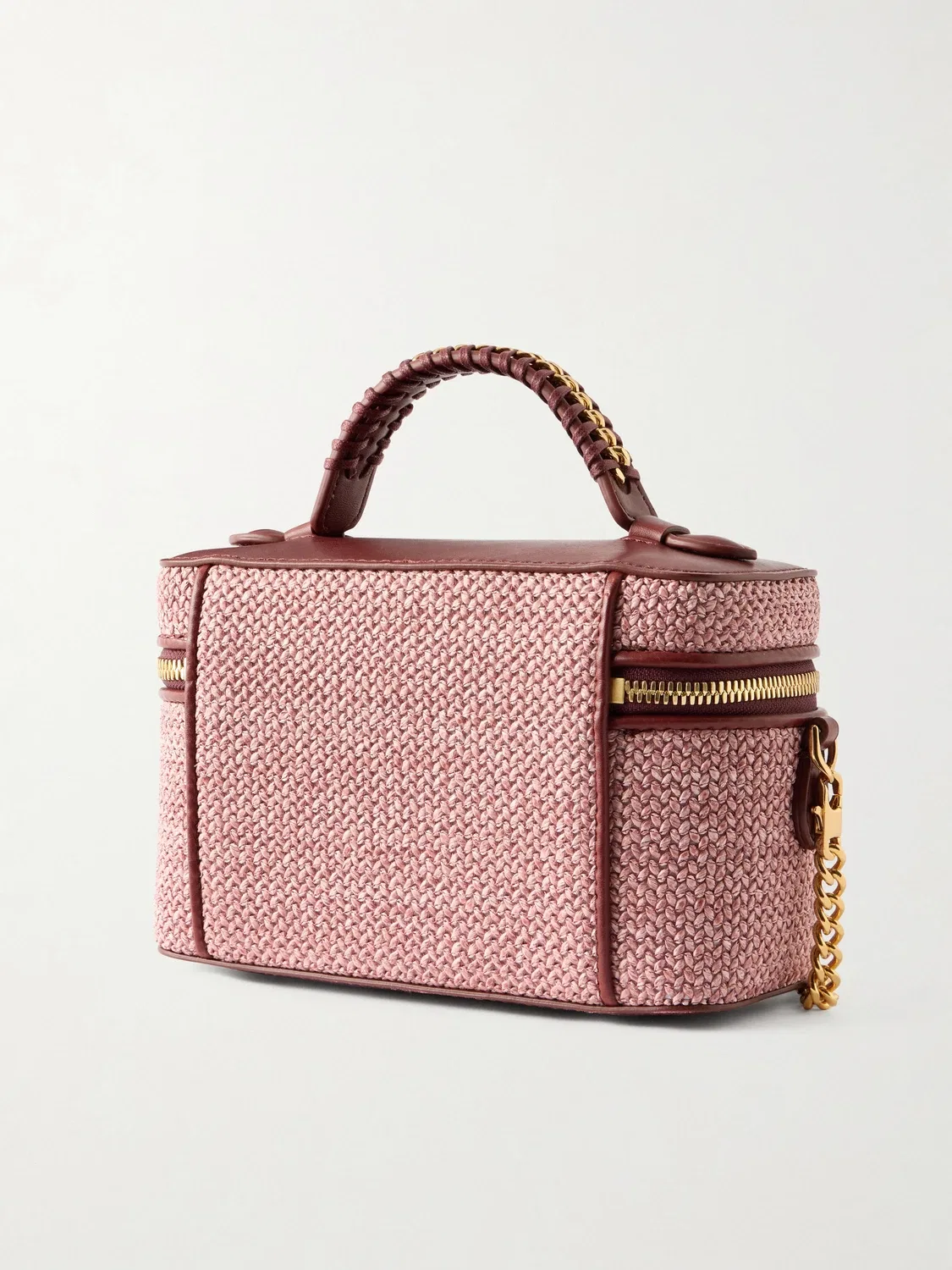 Сумка через плечо Falabella Vanity Case из рафии с отделкой из вегетарианской кожи STELLA MCCARTNEY, бордовый — фото 4