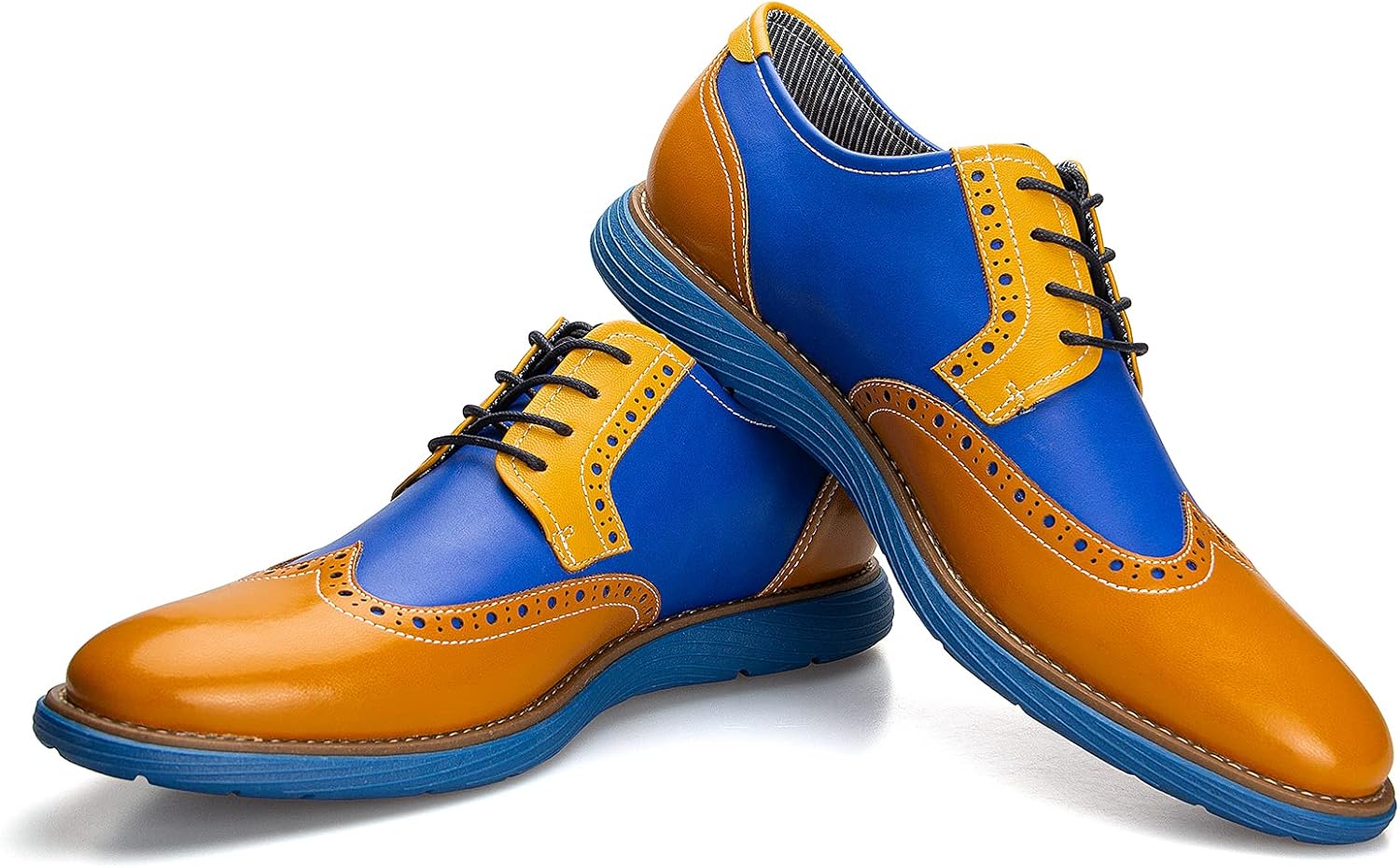 

Мужские оксфорды JITAI, классические туфли с шнуровкой и крыловидной перфорацией, легкие модные мужские туфли, желтый