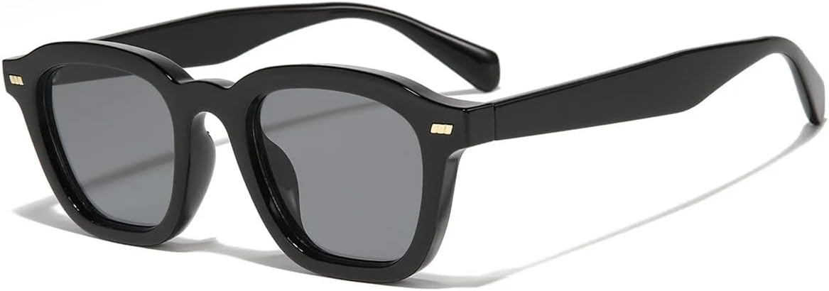 

Популярные винтажные квадратные солнцезащитные очки-гелевые очка с цветными заклепками для мужчин, модные градиентные очки с защитой от УФ-излучения UV400 для женщин, класса люкс UATXTAU, Black