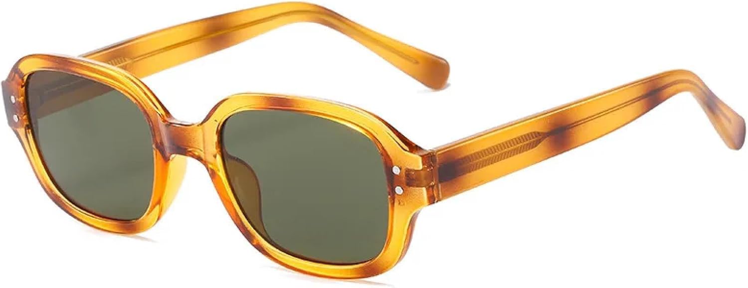 

Маленькие солнцезащитные очки для женщин и мужчин, модные солнцезащитные очки с заклепками, защита от УФ-излучения UV400, панк-очки, винтажные очки VVTWSSW, C3leopard-green