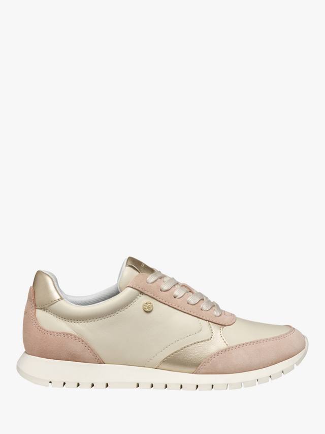 Кроссовки sukie 2.0 из кожи и замши на шнуровке Geox, цвет Papyrus/Nude