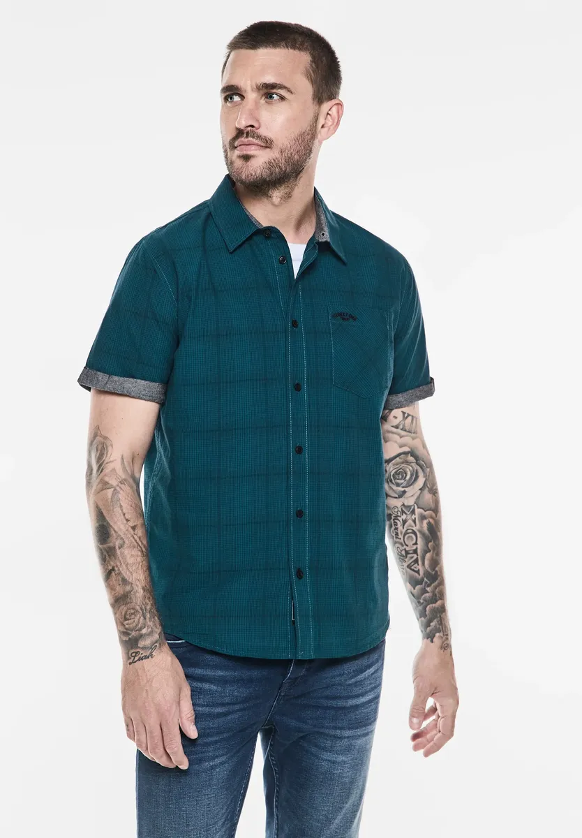 

Рубашка в клетку STREET ONE MEN из чистого хлопка, зеленый