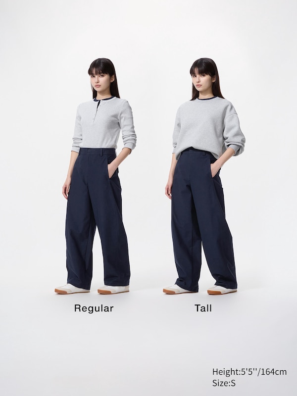 Брюки из джерси с бочкообразными штанинами Uniqlo, 32 beige — фото 2