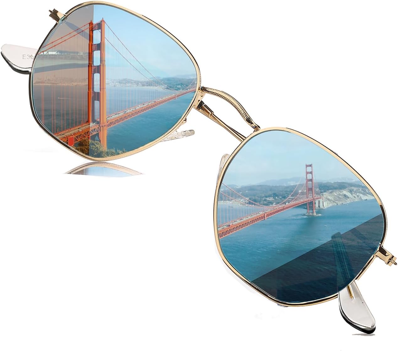 

Солнцезащитные очки HJSTES маленького размера с поляризацией, модные, в шестиугольной металлической оправе, с зеркальными линзами и защитой от УФ-излучения, A06 Gold/Blue Mirrored