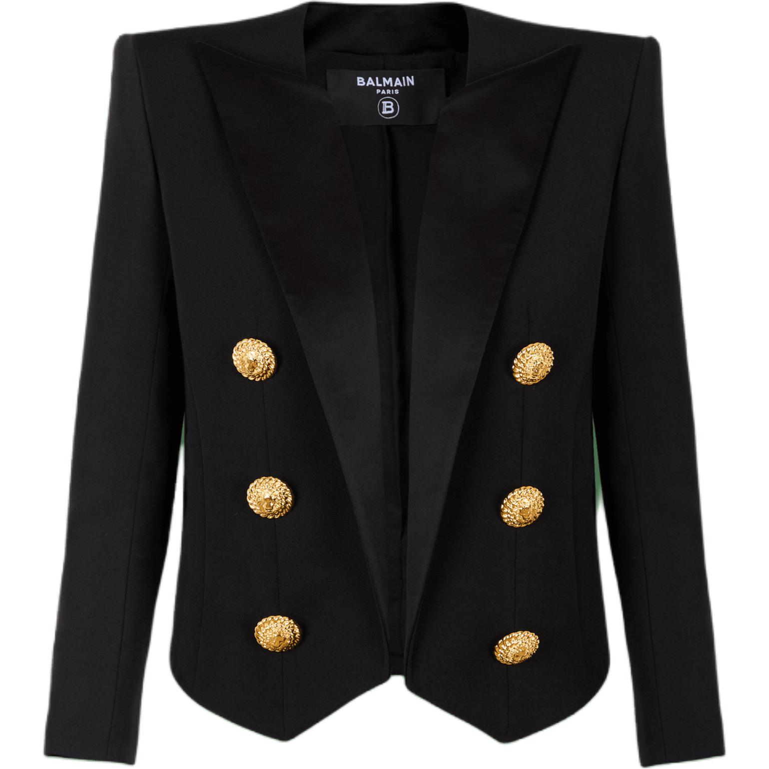 

BALMAIN Пуговичный двубортный пиджак, Black