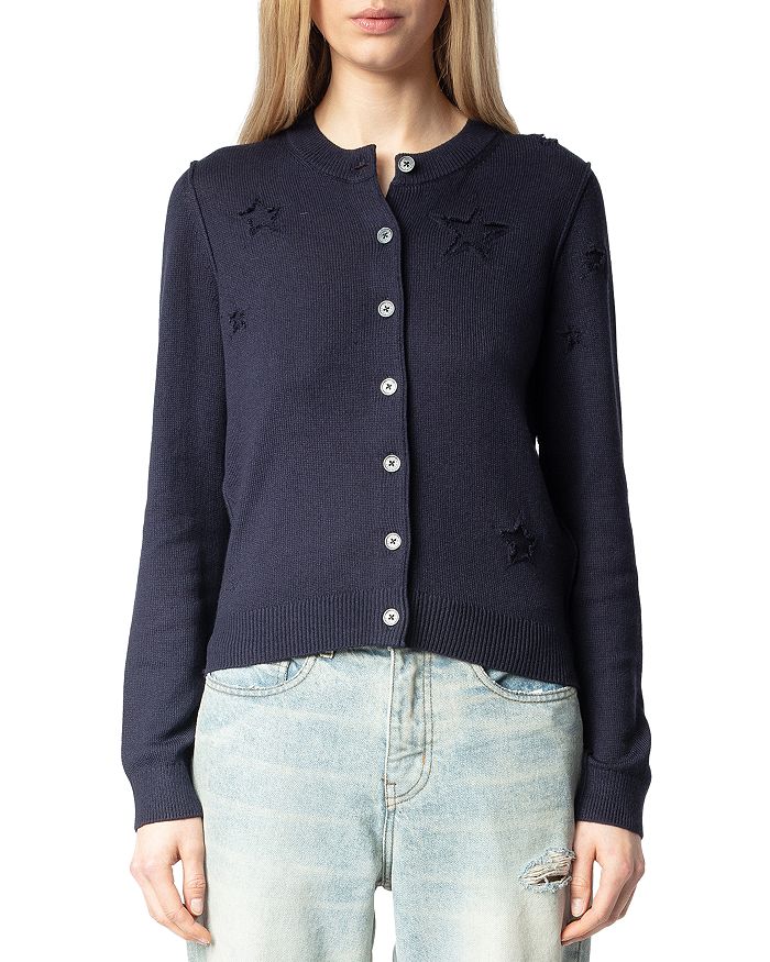 

Альфа Секо Старс Кардиган из шелка и кашемира Zadig & Voltaire, синий