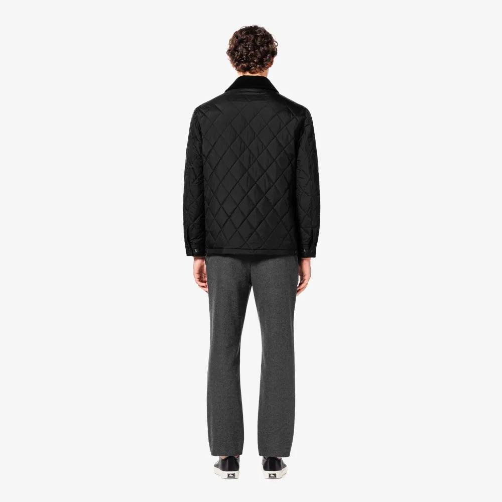 Мужские серые слаксы в ёлочку из имитации шерсти от Lacoste — фото 3