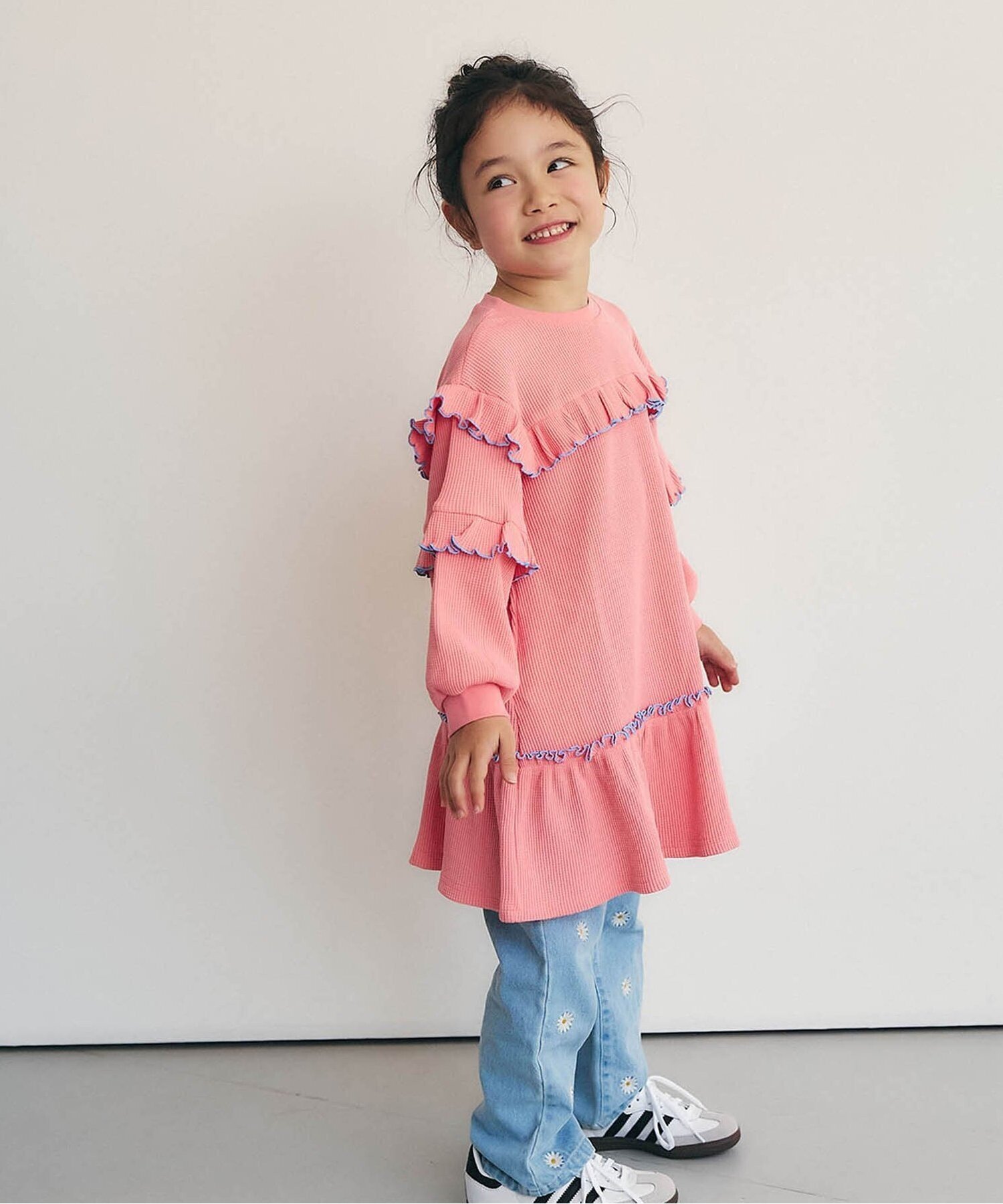 Платье «Вафля» с множеством оборок Apres les cours, Salmon pink
