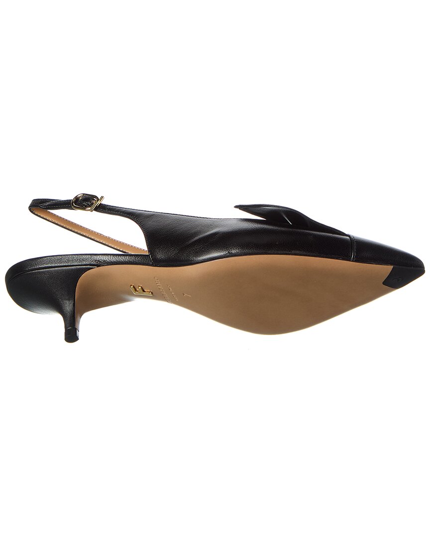 Туфли-лодочки Ferragamo Felli из кожи с открытой пяткой Salvatore Ferragamo, черный — фото 4