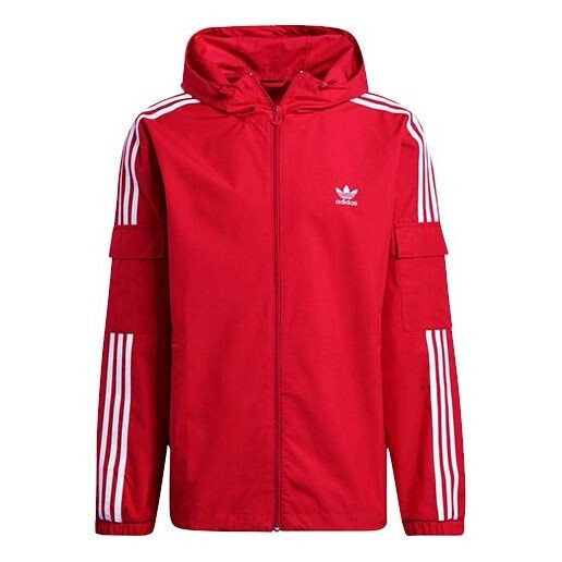 

Куртка adidas originals 3-stripes Wb Fz Casual Sports Stand Collar Jacket Red, красный