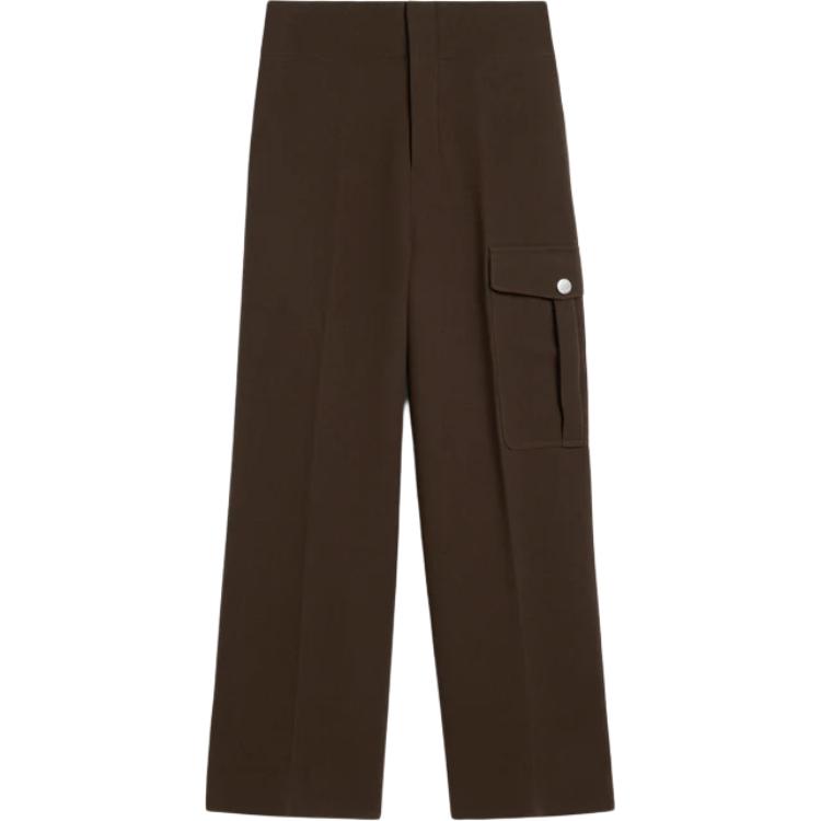 

Широкие брюки из натуральной шерсти Amiparis, темный коричневый