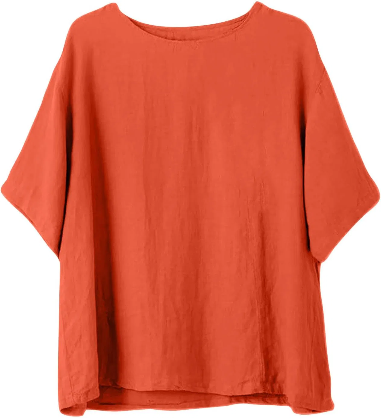 Блуза из хлопка и льна, женская, свободного кроя, красный — фото 4