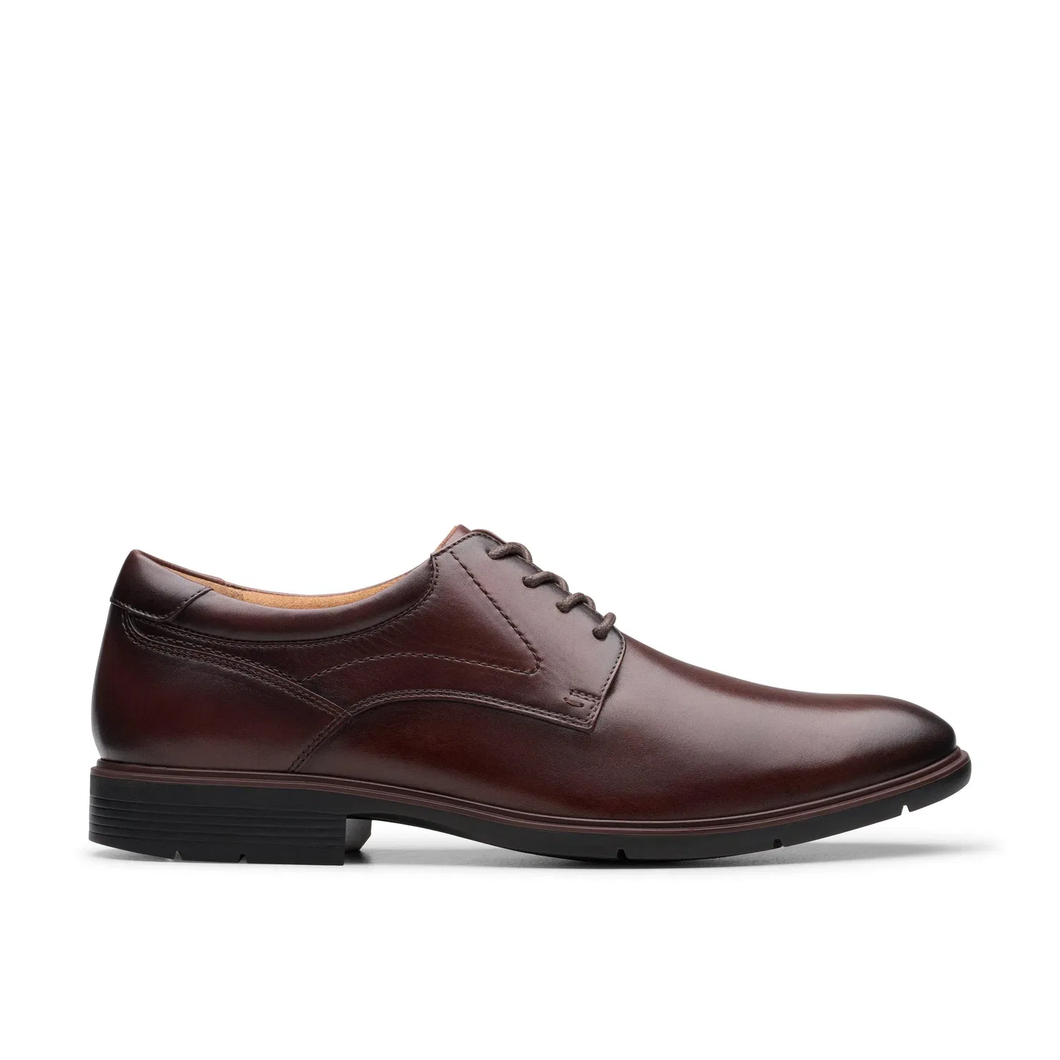 Туфли оксфорды кожаные темно-коричневые Clarks, коричневый