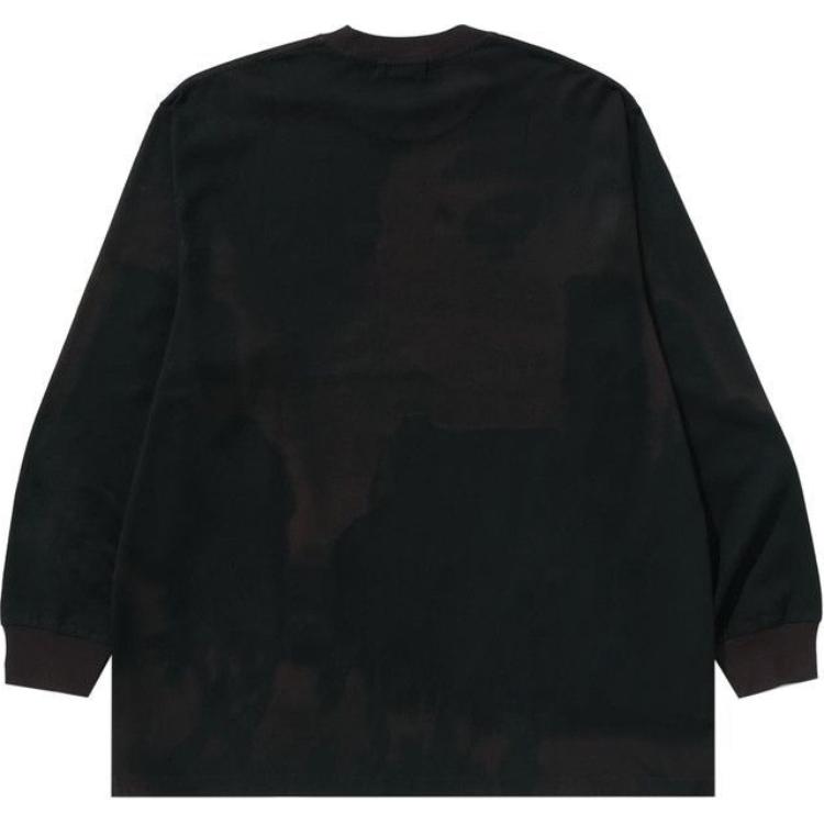 Футболка Bape Overprint Logo Relaxed Fit с длинным рукавом A BATHING APE, черный — фото 3