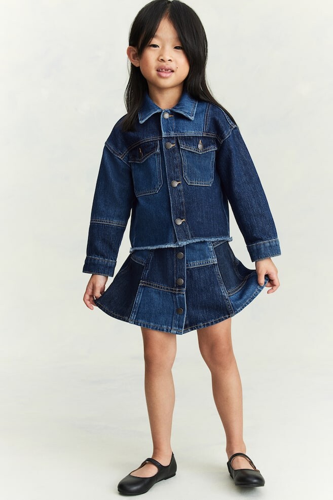 

Юбка из денима с заплатками H&M, синий