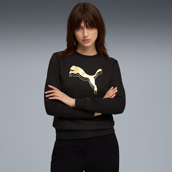 

Женская толстовка с круглым вырезом Puma Essentials Metallic, черный