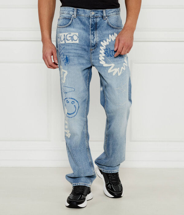 

Джинсы в ночи Loose fit Hugo Blue, синий