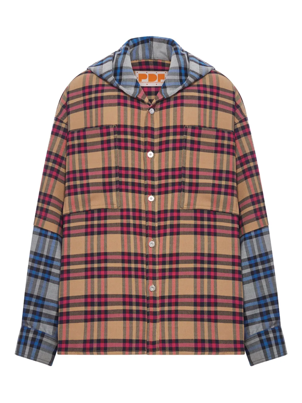 

Пледовая худи на пуговицах Pdf Channel, бежевый