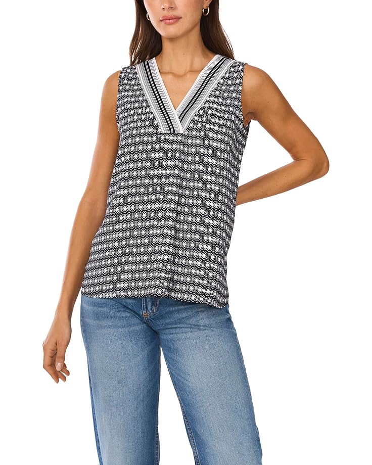 

Блуза Vince Camuto V Neck Sleeveless Blouse, цвет Rich Black