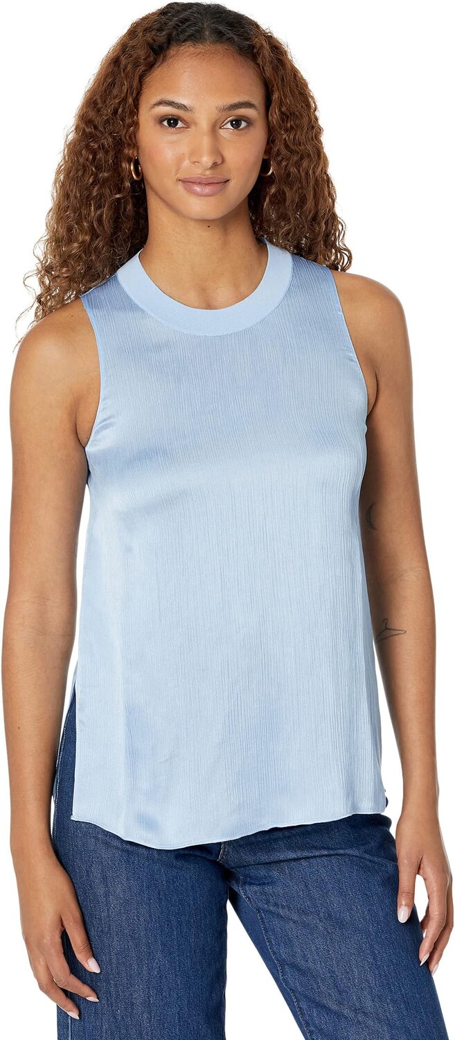 

Топ Vince Rib Trim Tie Back Tank, цвет Cerulean