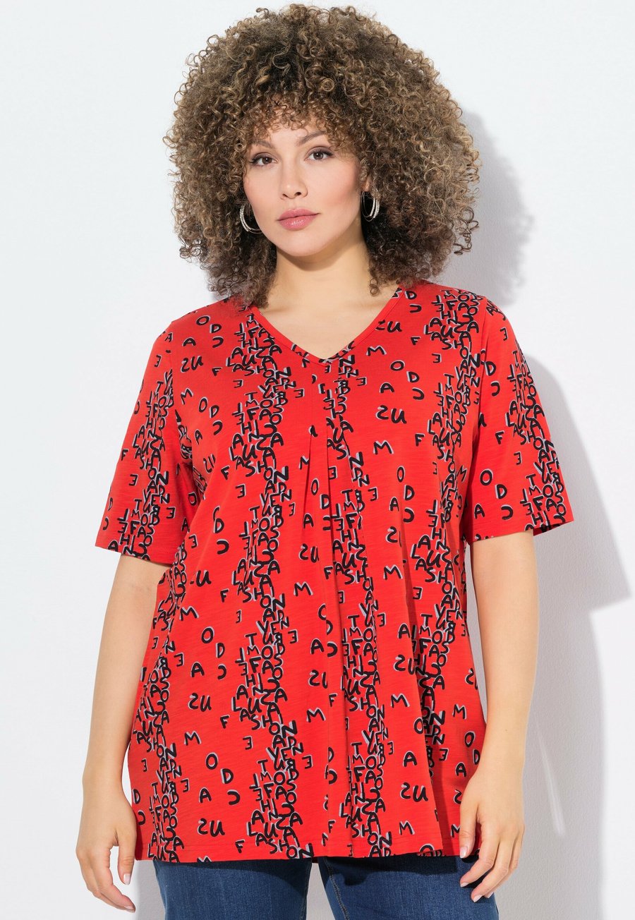 

Футболка Ulla Popken LETTER PRINT SHORT SLEEVE TEE, Red, Красный, Футболка Ulla Popken LETTER PRINT SHORT SLEEVE TEE, Red