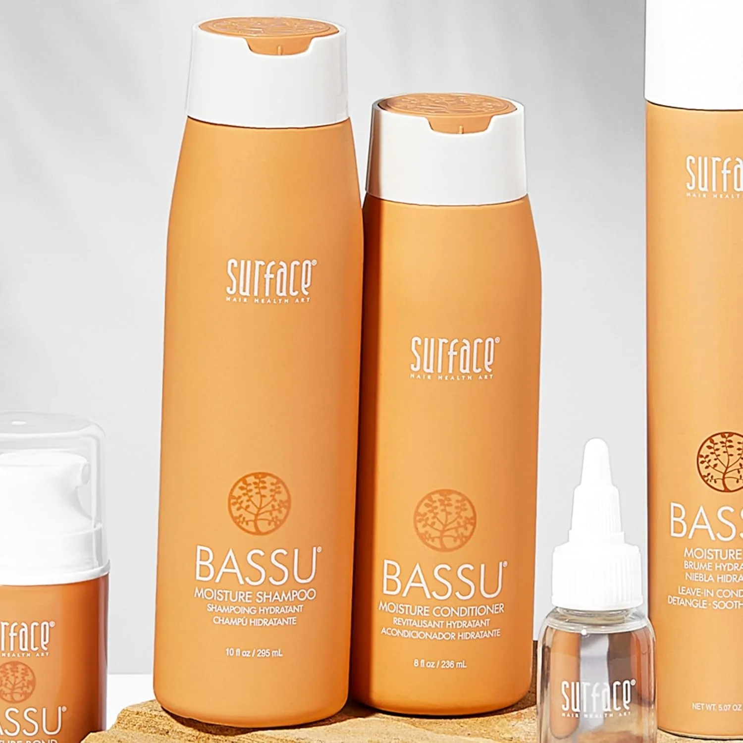 Набор из двух средств Surface Hair Bassu Moisture: шампунь и кондиционер, восстанавливает осветленные, сухие и поврежденные волосы. — фото 4