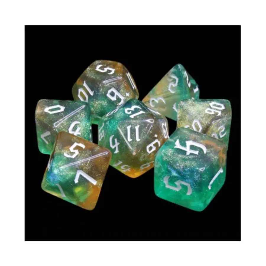 

Набор Poly — Tranquil World с белым (7), Dice Sets - Resin/Acrylic - Rainbow & Multi-Colored (Foam Brain Games)