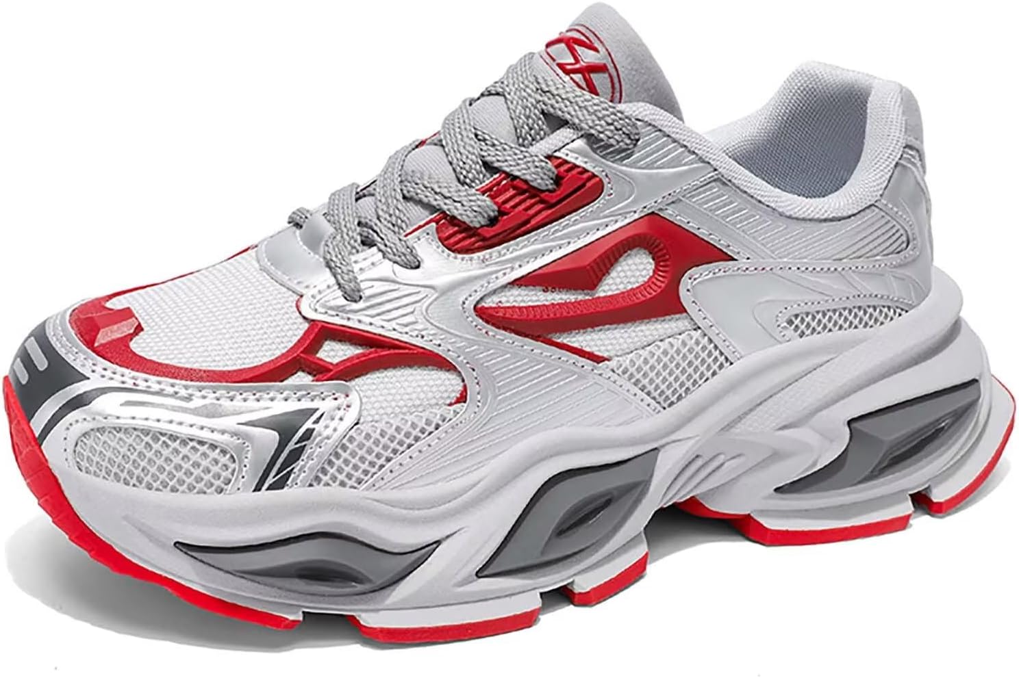 

Кроссовки TERBOFIN для бега и тенниса для мужчин, модные массивные дышащие прогулочные обувь для тренировок, спортзала и досуга, красный/серый