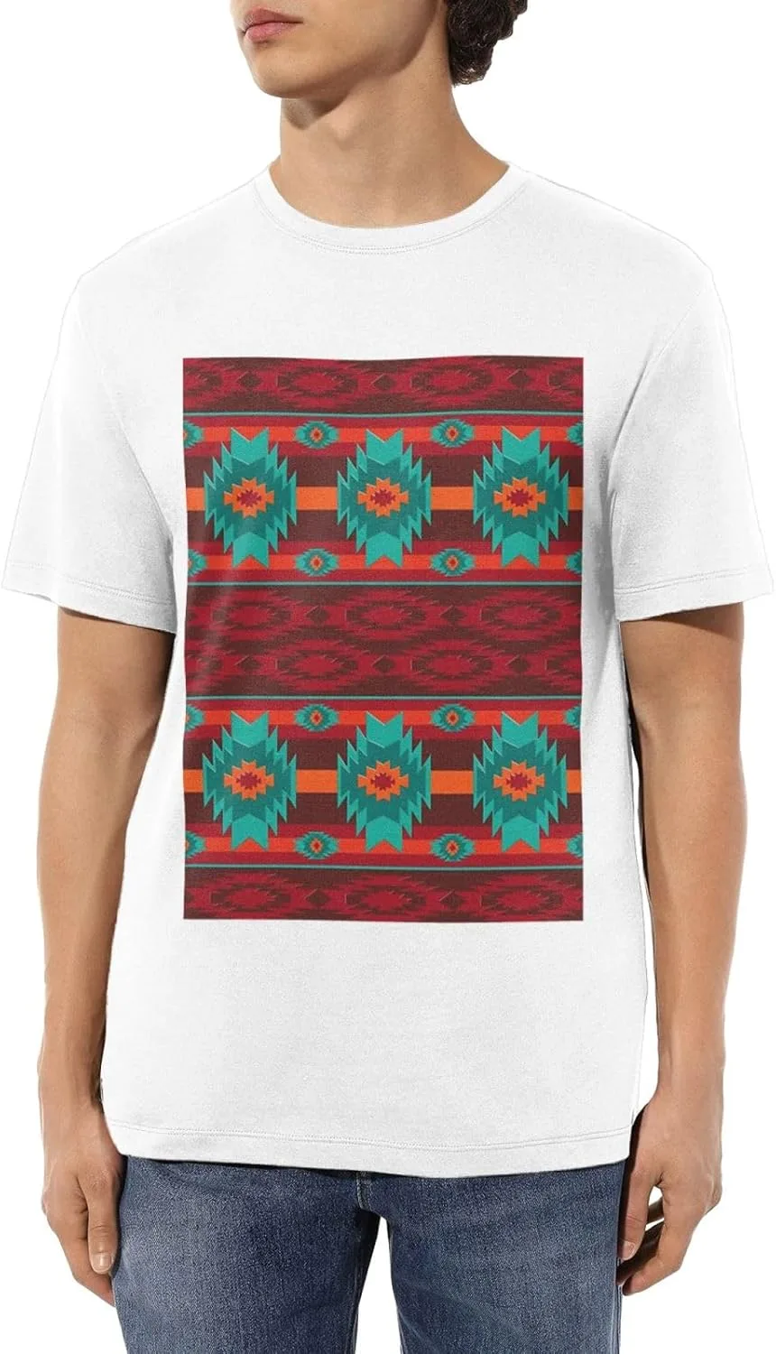 

Мужская футболка с круглым вырезом, этнический геометрический принт, короткий рукав ZERAOKE