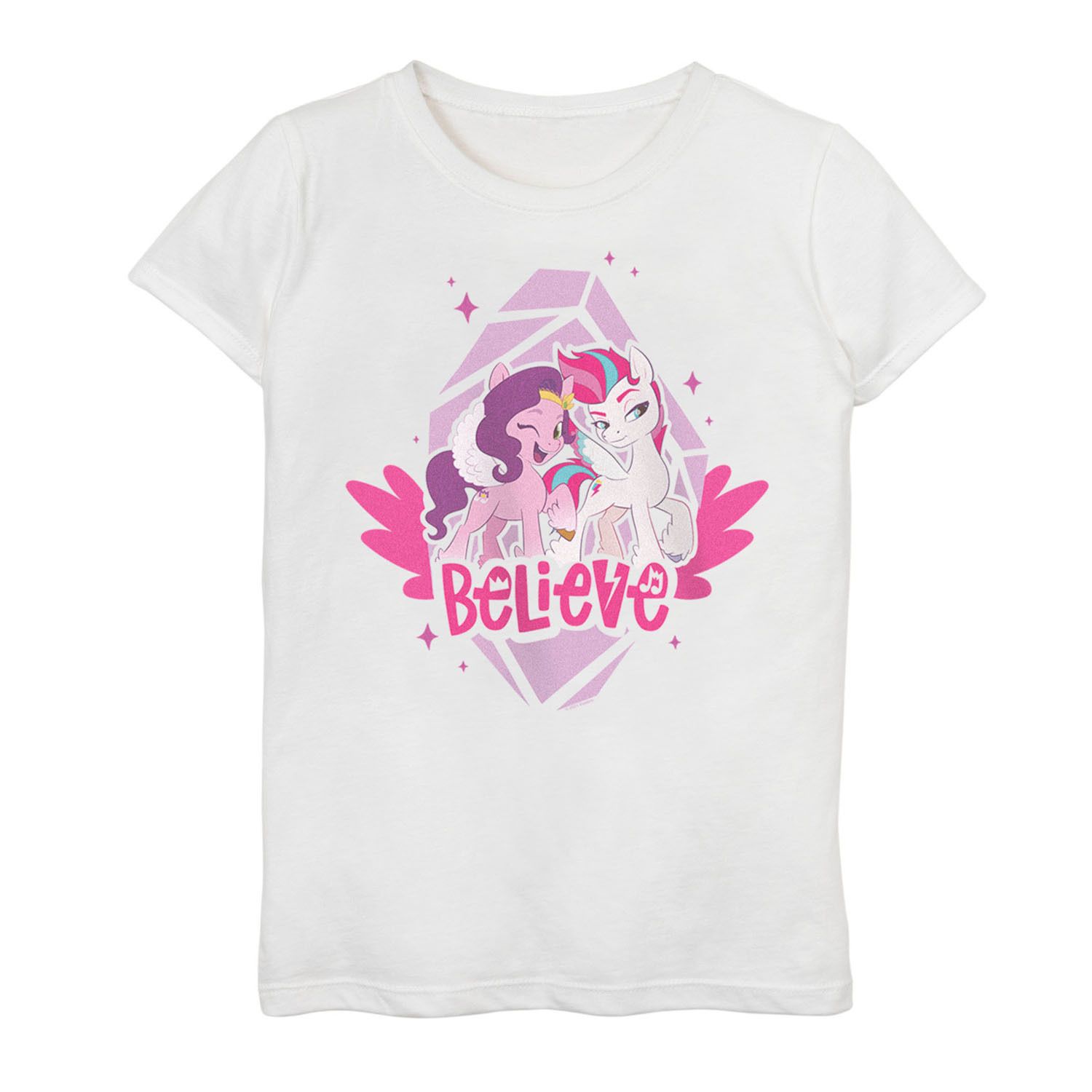 

Футболка с рисунком My Little Pony Believe Duo для девочек 7–16 лет, групповая фотография Licensed Character