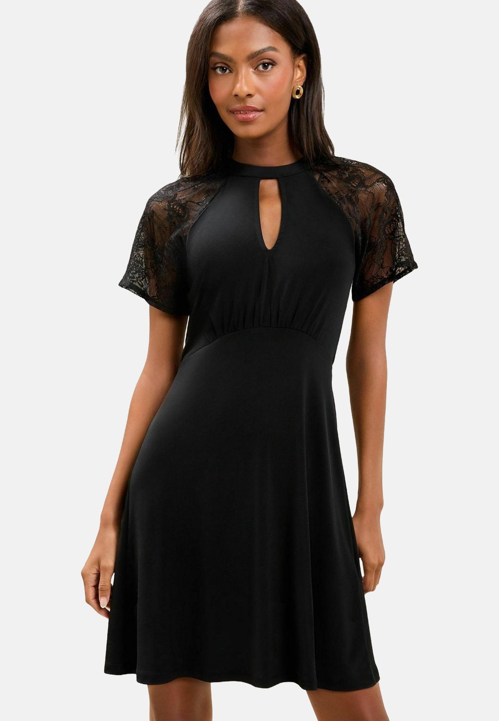 

Платье из джерси REGULAR FIT-SHORT SLEEVE KEYHOLE Lipsy, черный
