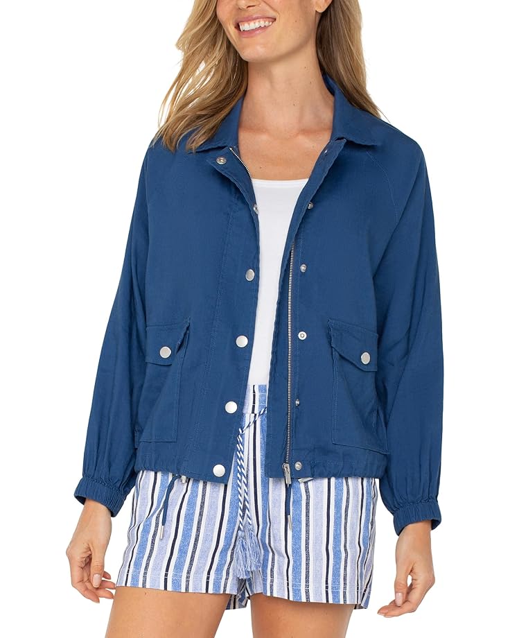 

Куртка Liverpool Los Angeles Raglan Sleeve Jacket With Cinch Hem, цвет Goddess Blue