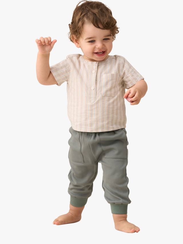 Боди-комплект из тканых рубашек baby sonny и брюк Angel & Rocket, цвет Stone/Grey — фото 4