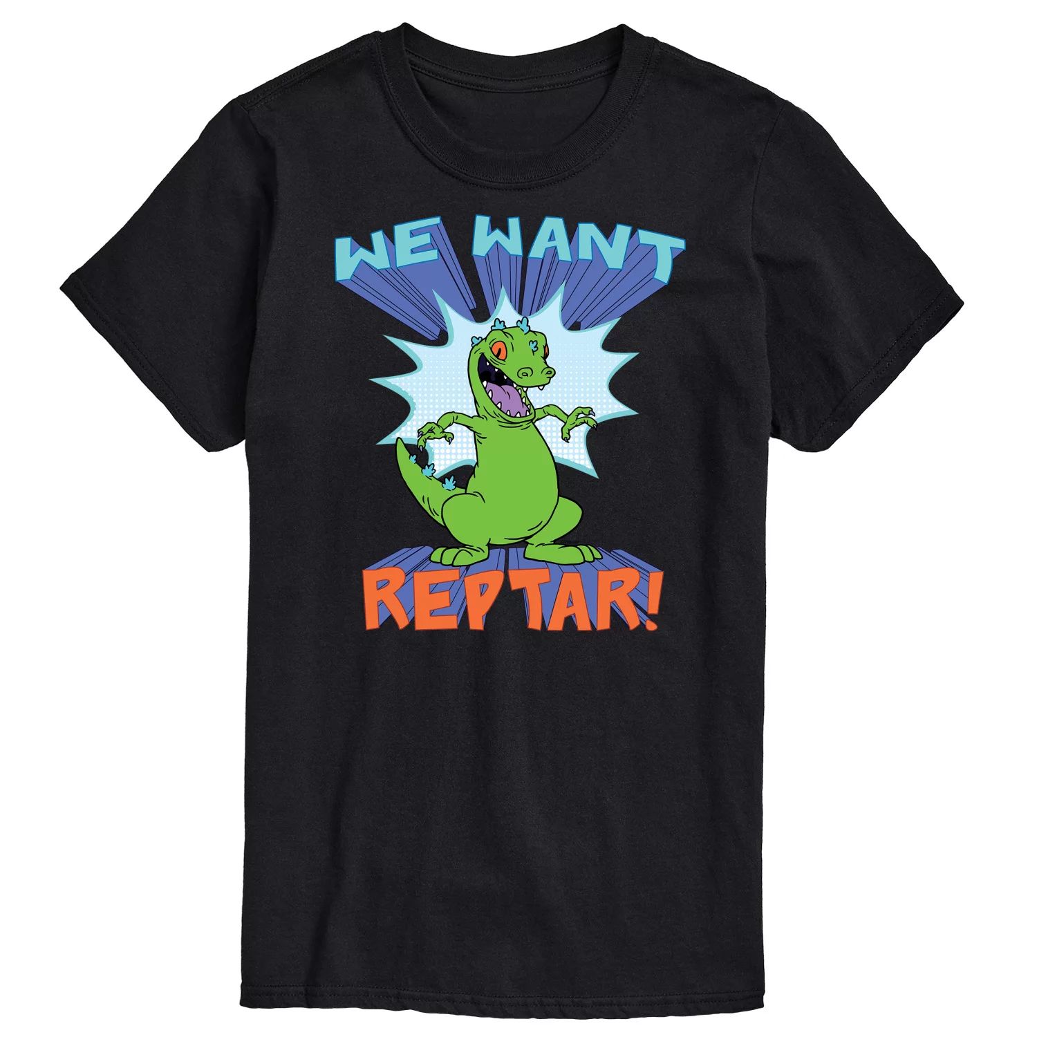 

Футболка с рисунком Big & Tall Rugrats We Want Reptar Nickelodeon, черный