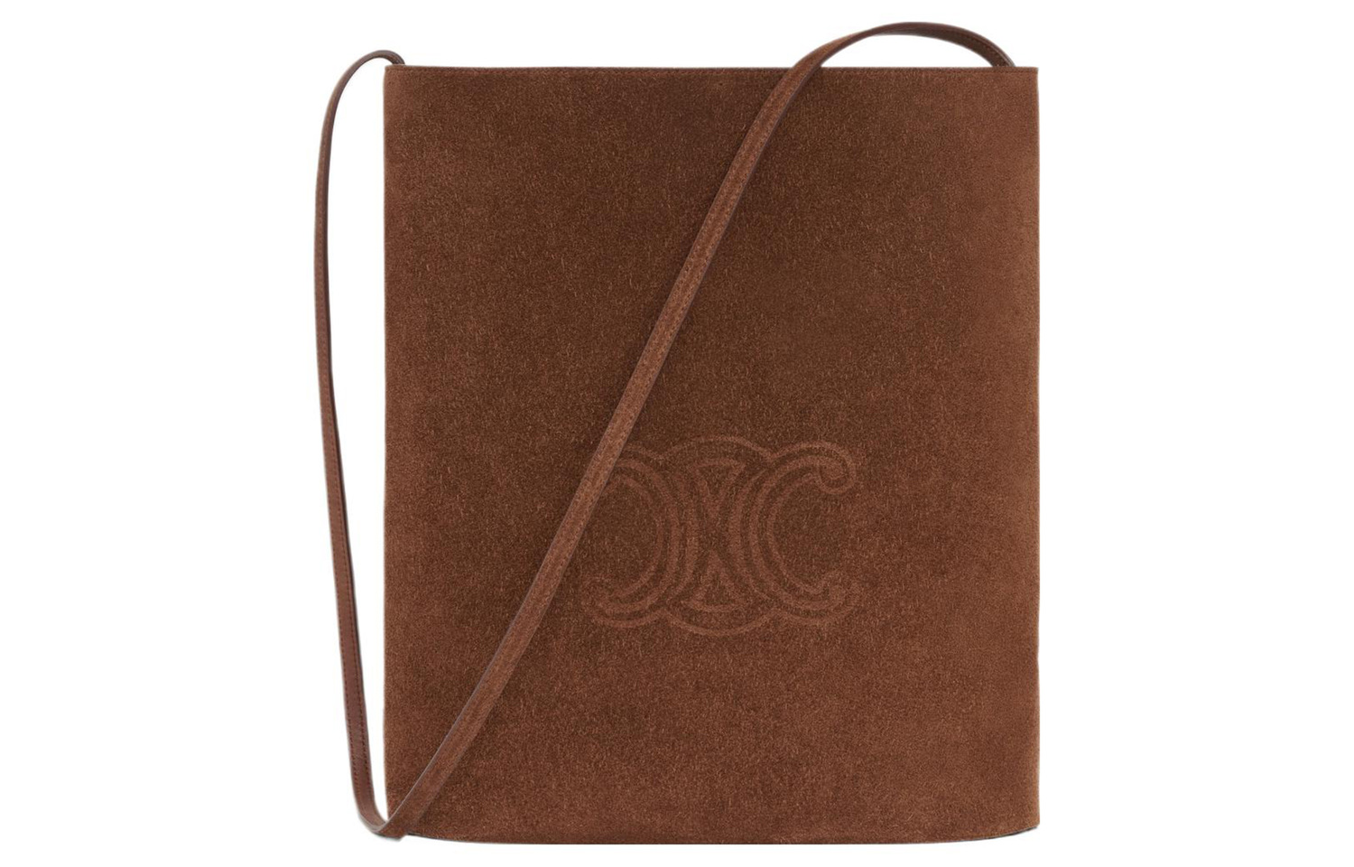 

CELINE Сумка через плечо Triomphe из коровьей кожи замши, мужская коричневая