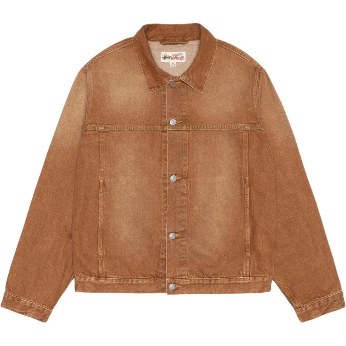

Stussy Винтажная джинсовая куртка дальнобойщика, Brown