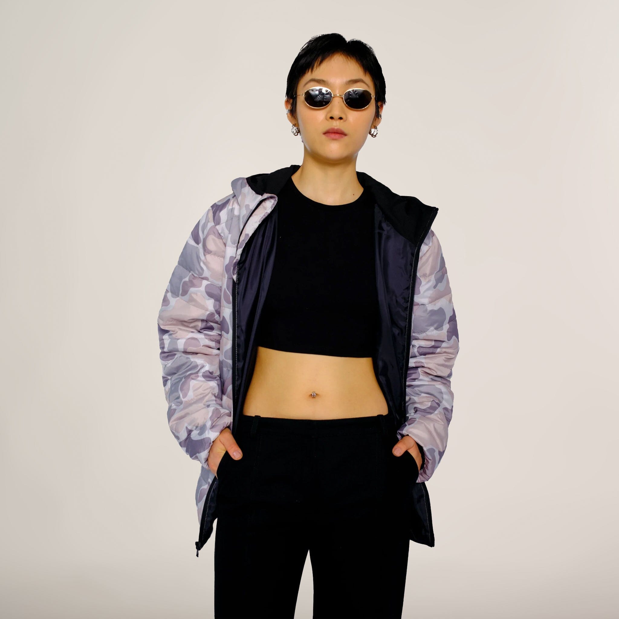 

Женская однотонная куртка большого размера Packable Members Only, цвет camo
