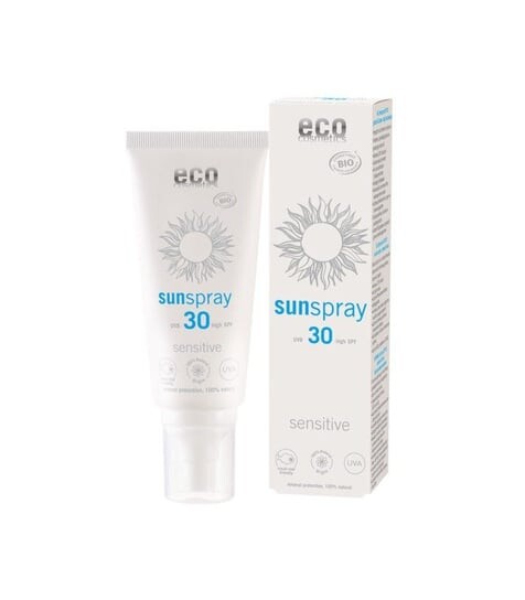 

Спрей солнцезащитный SPF 30 Sensitive с маслом семян граната и малины, 100 мл, Eco Cosmetics