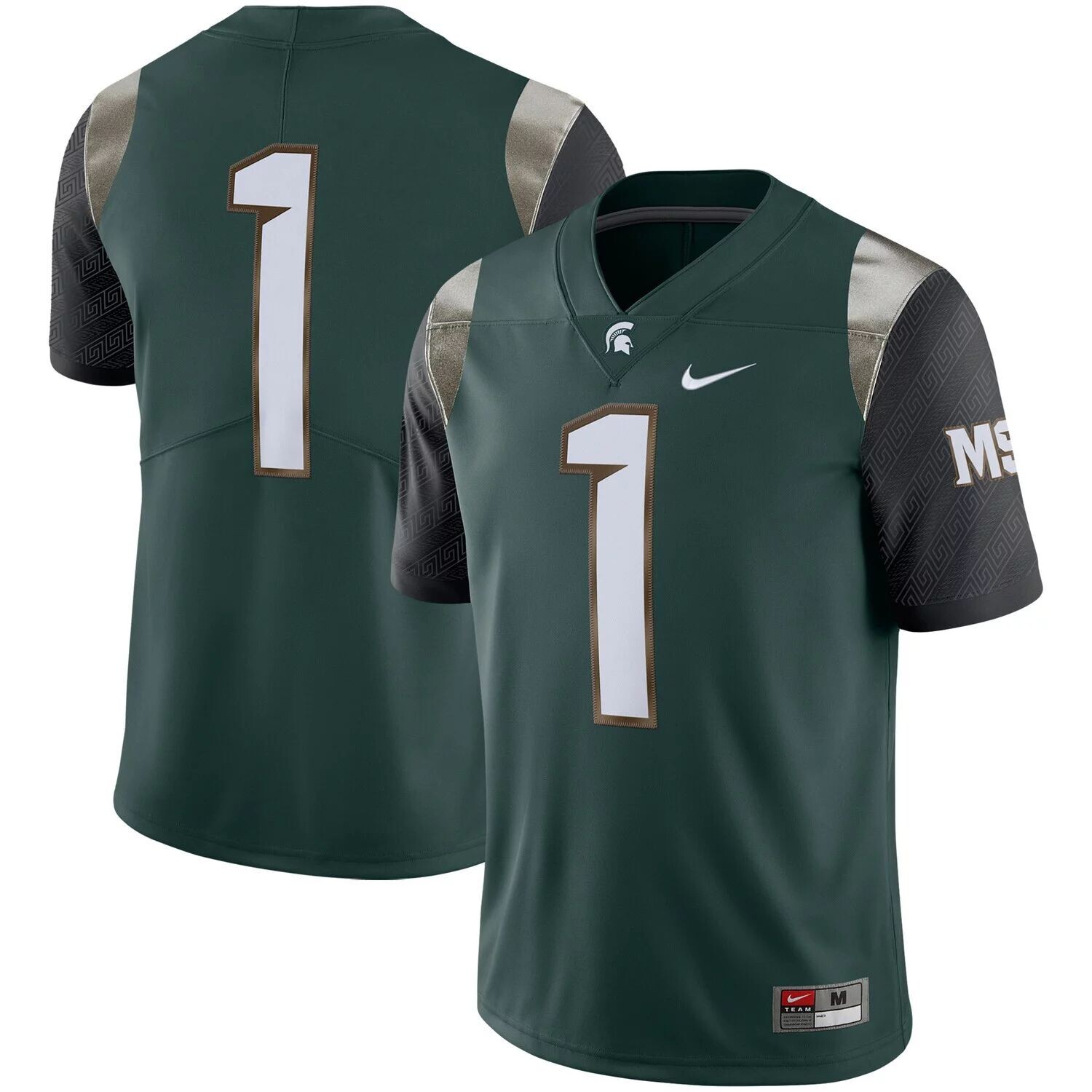 

Мужская джерси Nike #1 Green Michigan State Spartans Alternate Limited
