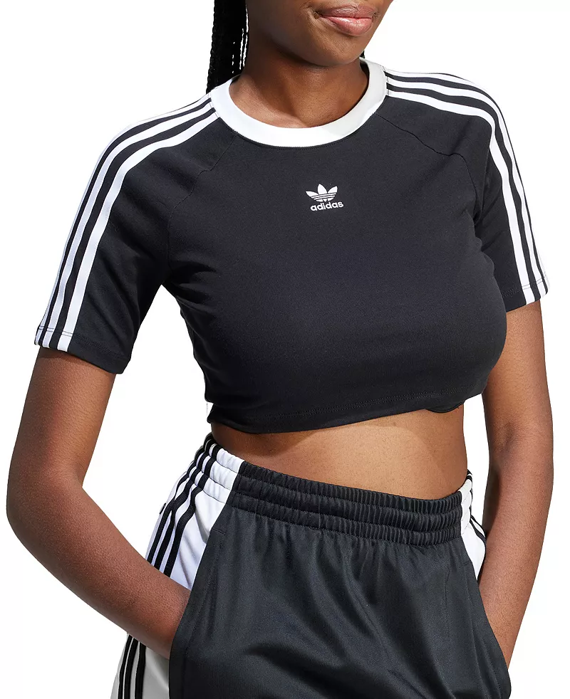 

Женская футболка с 3 полосками Adidas Originals для малышей, черный