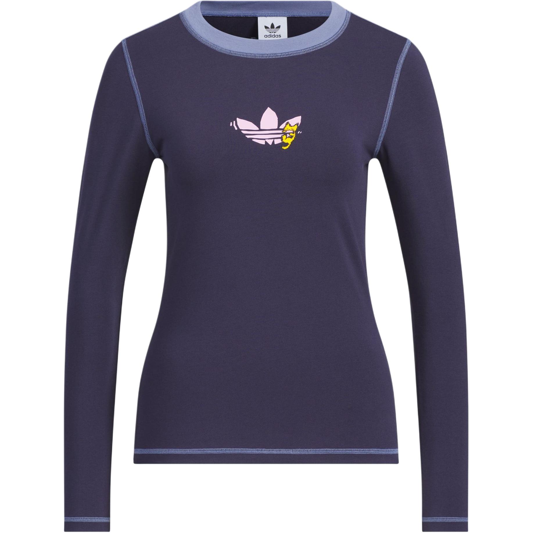 Футболка женская темно-чернильная синяя Adidas Originals — фото 2