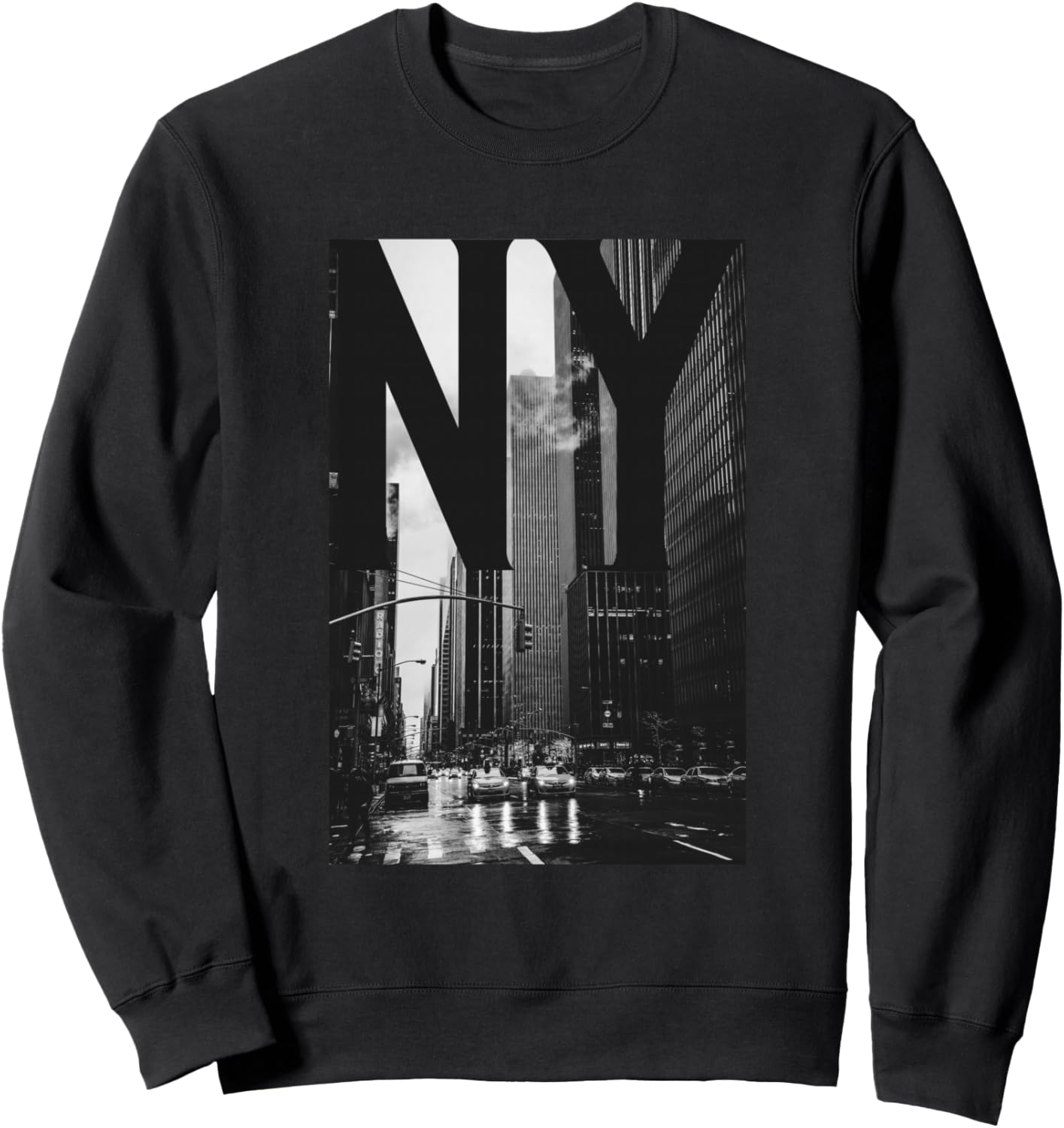 

Толстовка с изображением Нью-Йорка, толстовки с рисунком улиц Нью-Йорка Bahaa'S Tee, черный