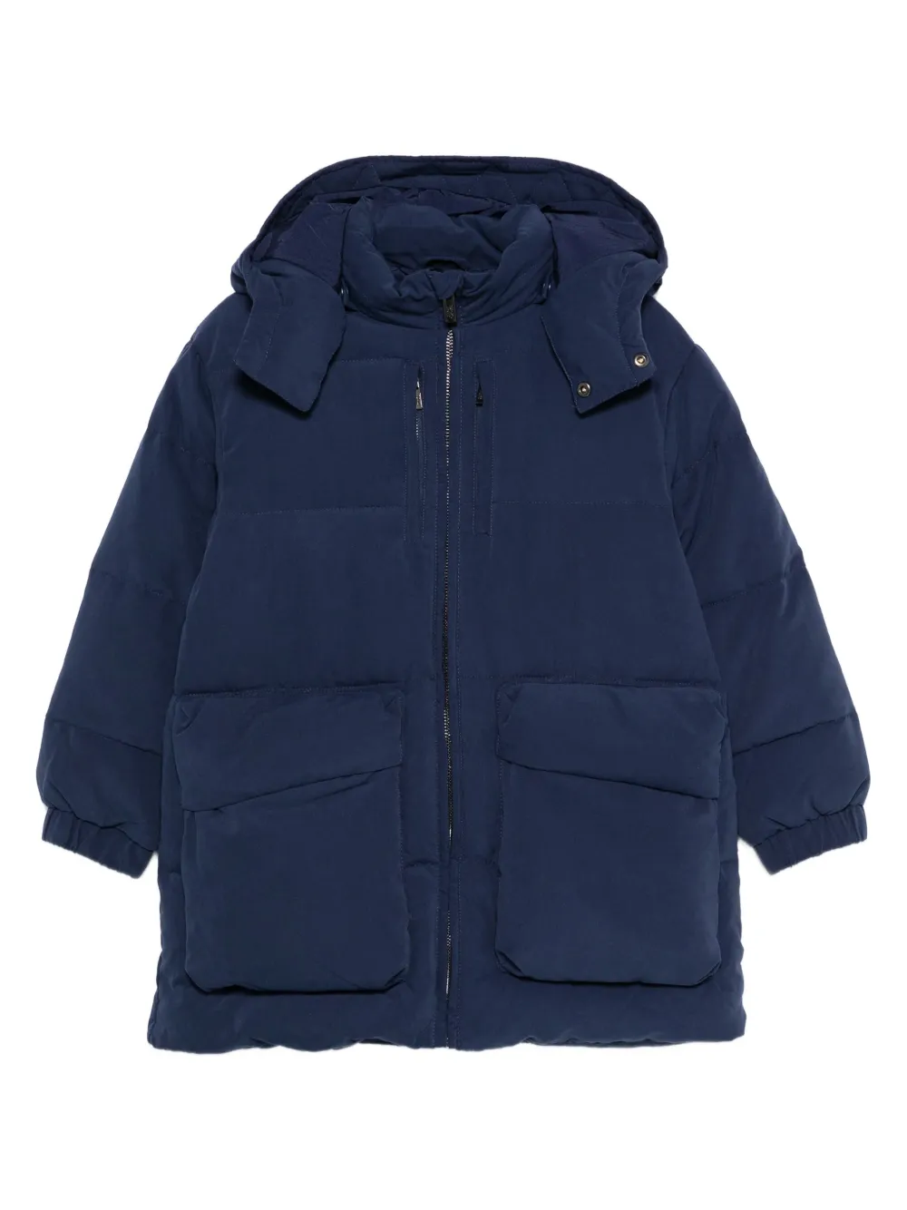 

Пуховик с капюшоном Emporio Armani Kids, синий