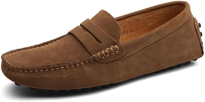 

Мужские повседневные замшевые лоферы, обувь в стиле мокасин с удобной посадкой, мягкий верх, легкие, подходят для ежедневных прогулок, вождения и т.д Zestrelax, коричневый