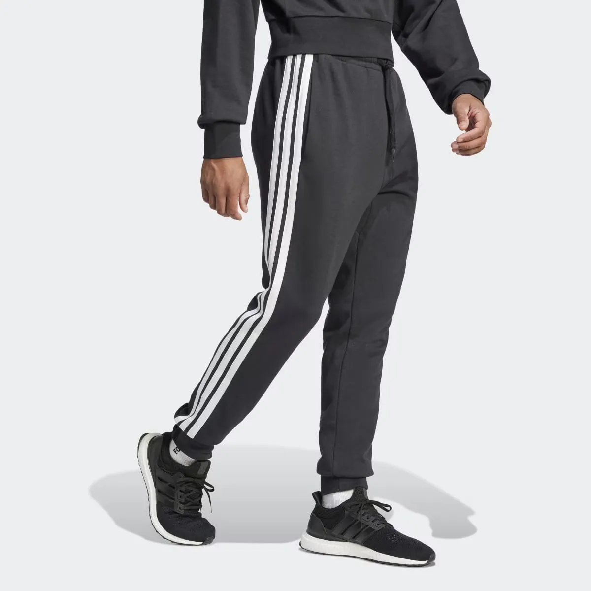 Мужские брюки Adidas Essentials French Terry с тремя полосками, черный — фото 4