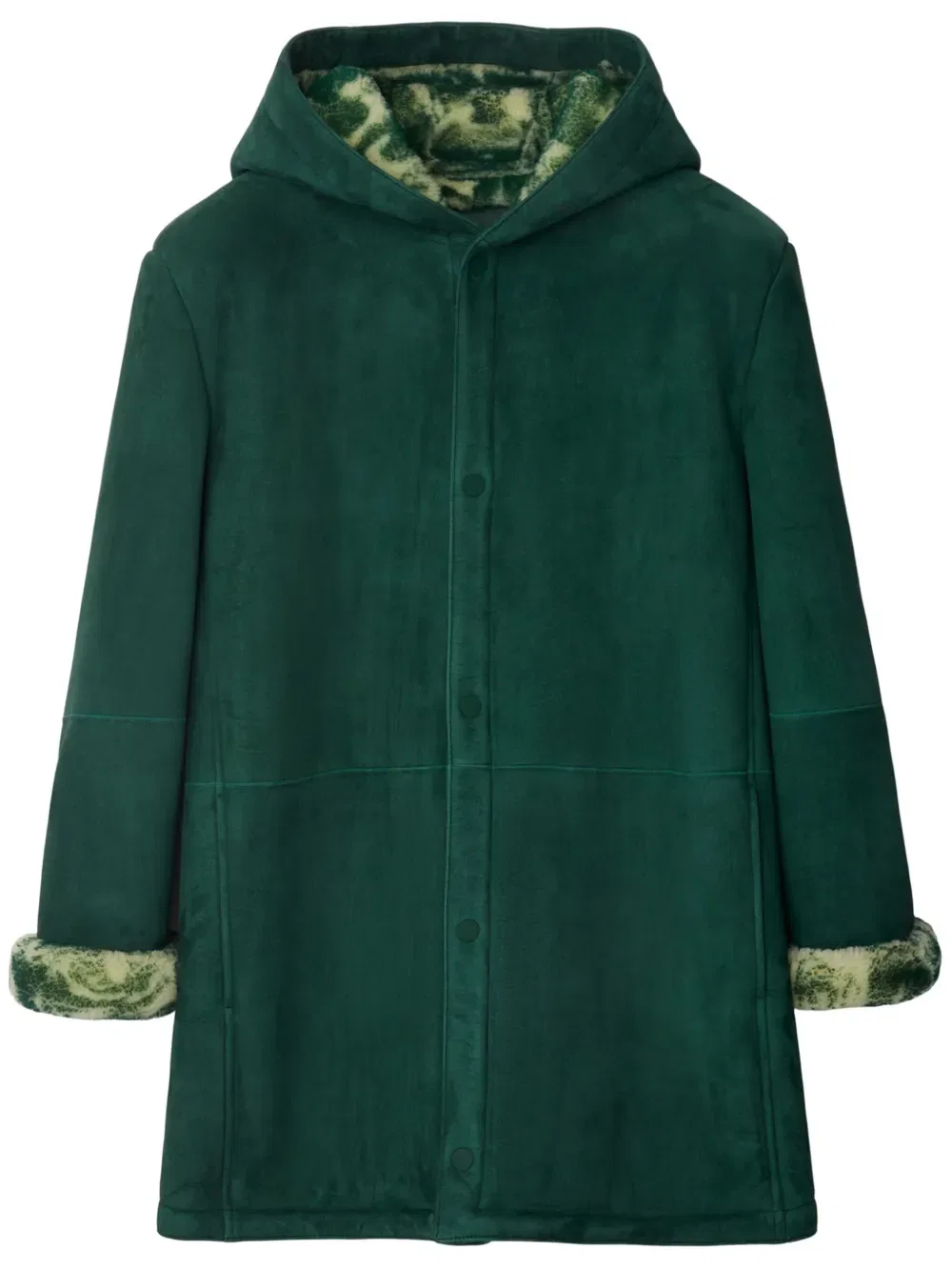 Куртка Burberry из замши и овчины, цвет плюща