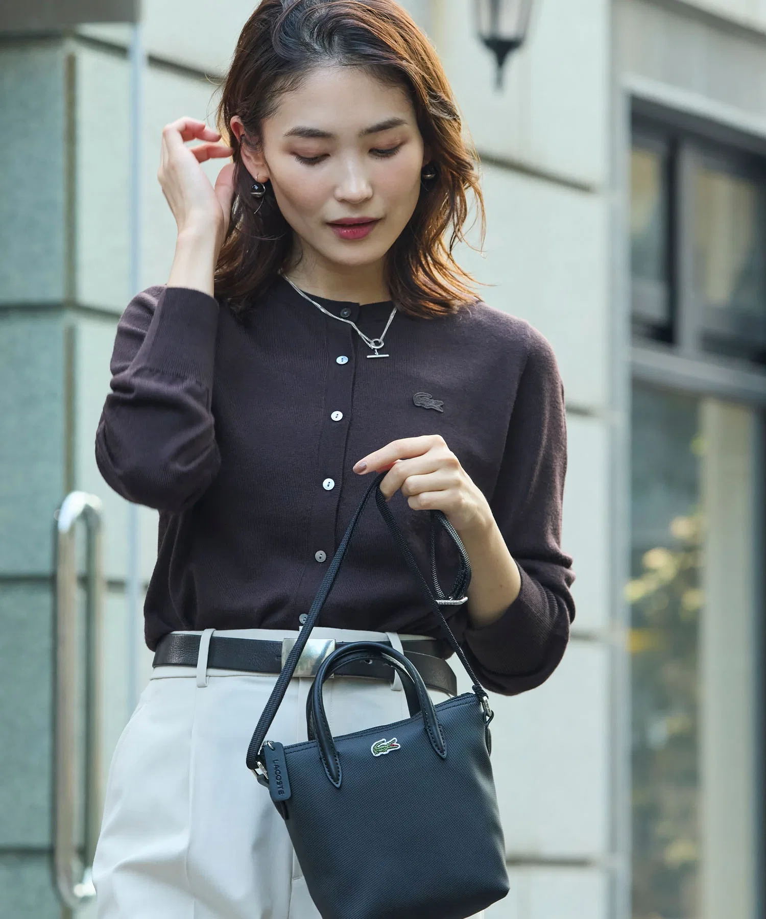 Кардиган вязаный ZOZO, шерстяной, однотонный, машинная стирка, бежевый — фото 2